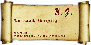 Maricsek Gergely névjegykártya